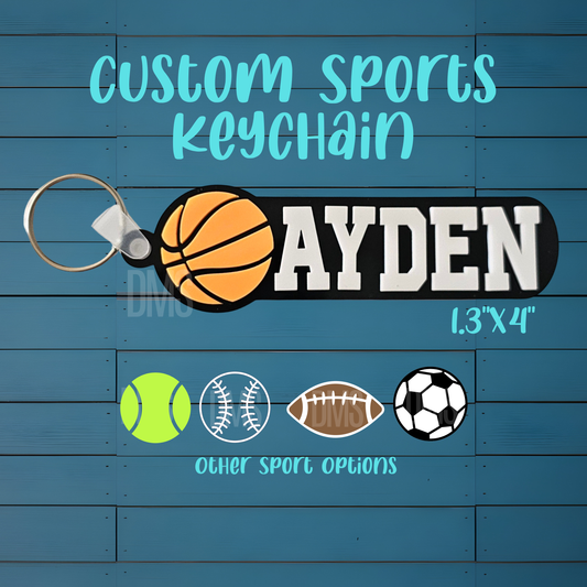 Custom Acrylic Sport Name Keychain