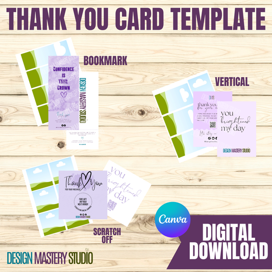 Thank You Card Bundle Canva Template | Digital Download
